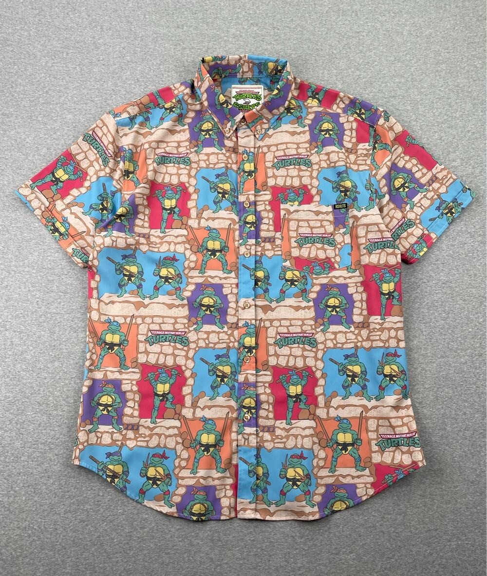 RSVLTS Teenage Mutant Ninja Turtles Shirt XL Cowabunga Covers TMNT Button Down